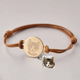 Best Adjustable Leather Braceletes Pet Love Memorial Gift Cat Lover Pet