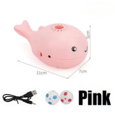 Cat Toys Electric Jet Floating Ball Interactive Cat Toy Whale Shaped Cat Toy Portable USB Dual Function Fan Pet Toy for Teaser