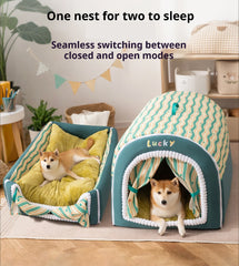 Best Dog House Winter Warm Outdoor Dog Kennel for Extra Big Dogs Weatherproof Heated Pet Shelter with Removable Roof