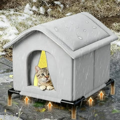 All-Season Waterproof Cat House Winter Warm Summer outdoor and indoor use