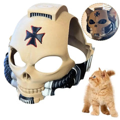 Cat Helmet Costume Funny Metal Pirate Clothes Hat Comfortable Cosplay Headwear Costume Prop Pet Accessories For Kitten Puppy