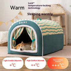 Best Dog House Winter Warm Outdoor Dog Kennel for Extra Big Dogs Weatherproof Heated Pet Shelter with Removable Roof