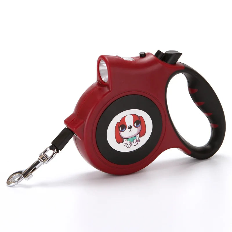 Retractable Dog Leash with LED Flashlight Detachable Dog Puppy Cat Traction Rope Belt Dog Leash  For Dogs