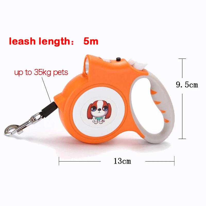 Retractable Dog Leash with LED Flashlight Detachable Dog Puppy Cat Traction Rope Belt Dog Leash  For Dogs