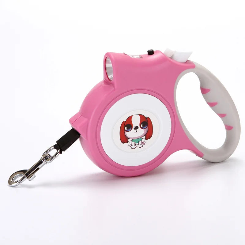 Retractable Dog Leash with LED Flashlight Detachable Dog Puppy Cat Traction Rope Belt Dog Leash  For Dogs