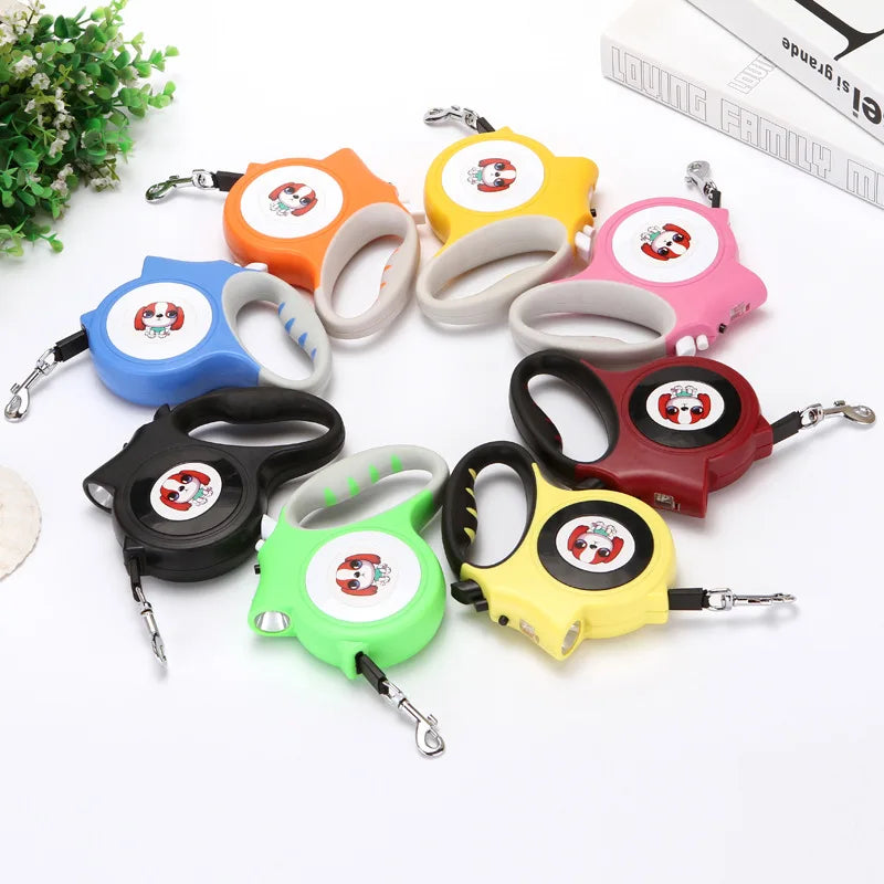 Retractable Dog Leash with LED Flashlight Detachable Dog Puppy Cat Traction Rope Belt Dog Leash  For Dogs