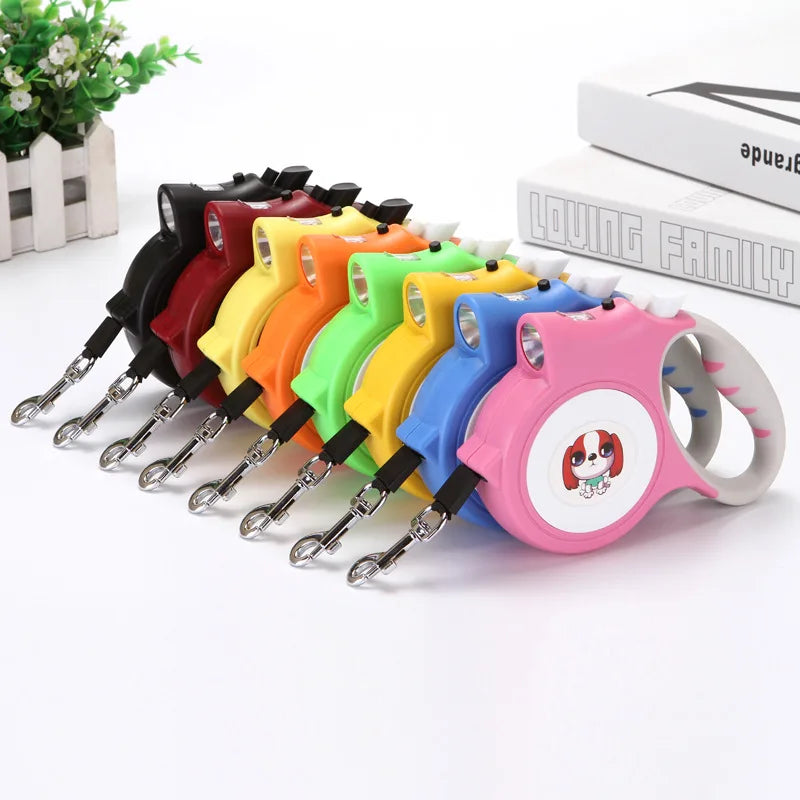 Retractable Dog Leash with LED Flashlight Detachable Dog Puppy Cat Traction Rope Belt Dog Leash  For Dogs