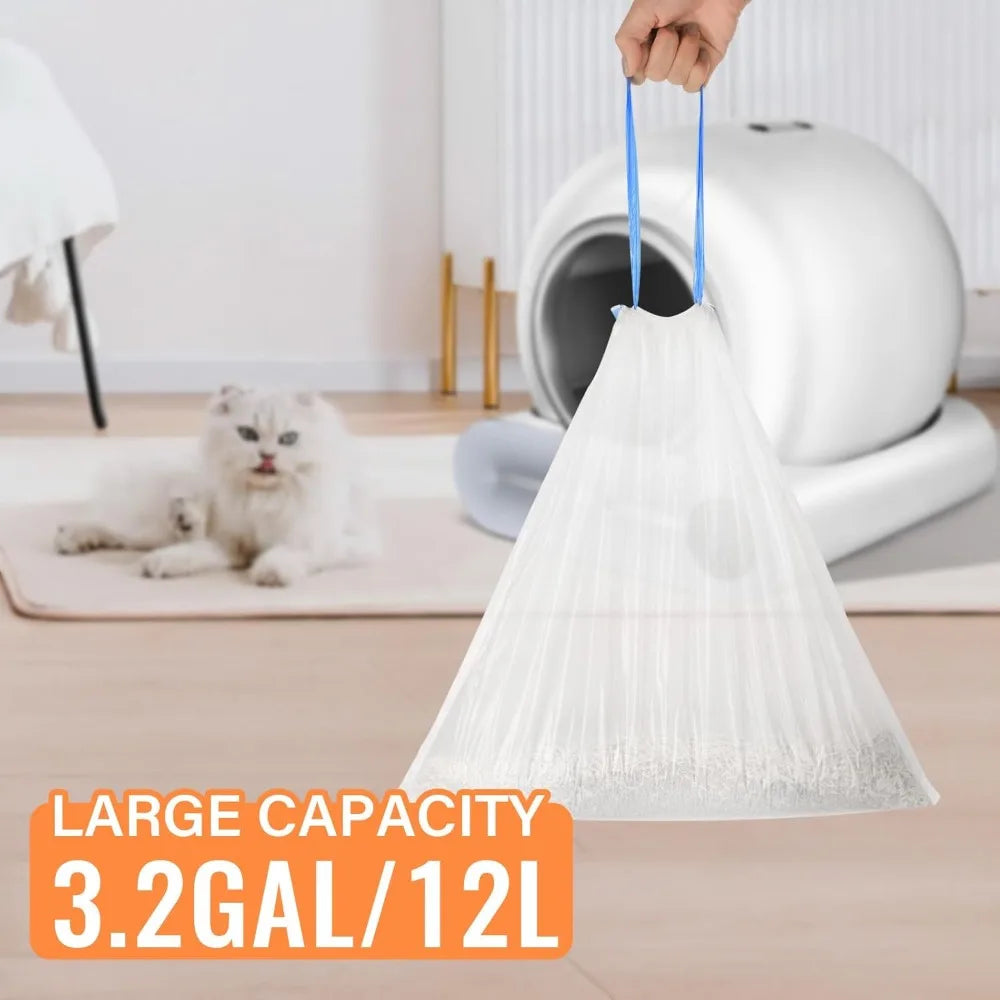 Self-Cleaning Cat Litter Box Poop Bags Drawstring Closure for Tonepie Cat Toilet Pet Supplies Only 10 Rolls Garbage Bags