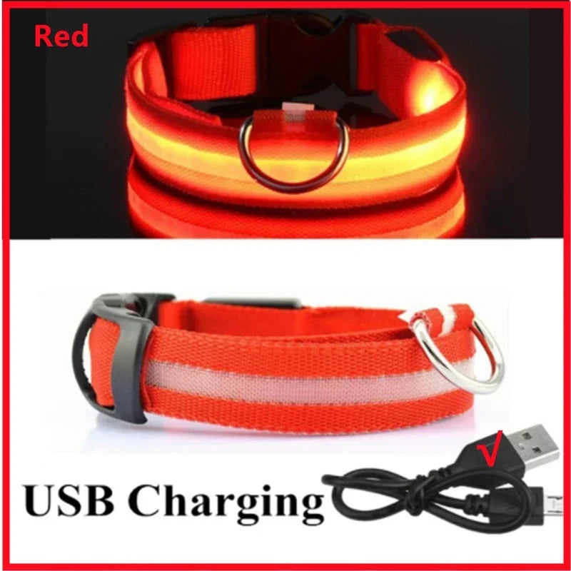 3 Modes Dogs Luminous Charge Collars Led Usb Cat Dog Collar Detachable Night Led Glow Dog Loss Prevention Collar Pet Accessories