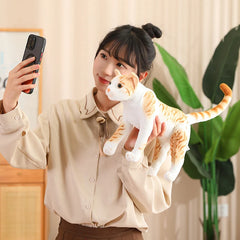 1Pc 35CM Simulation Pet Cat Plush Toys Internal Bracket Animal Dolls Stuffed Soft Orange Cat Grey Cat Rural Cat Toy