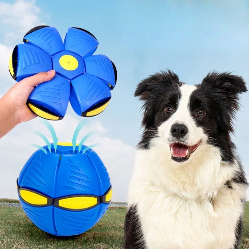 Flying Saucer Bouncing Ball Is A Durable Elastic and Fun Dog Pet Toy Suitable for Outdoor Activities and Exercise