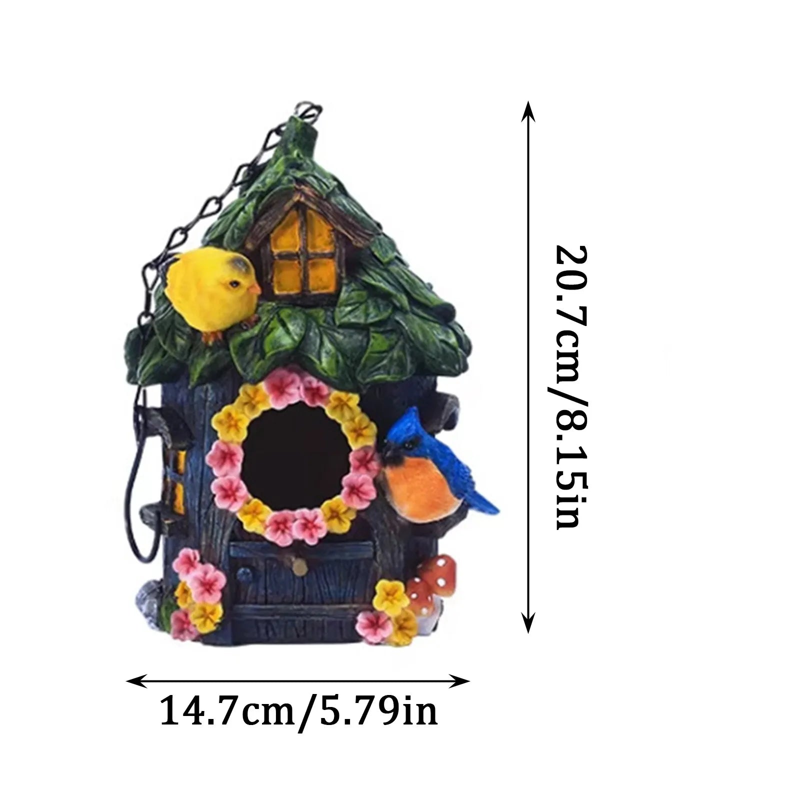 Bird house Garden Decor Hanging Outdoor Ornament Resin  Pet Shelter Bird House