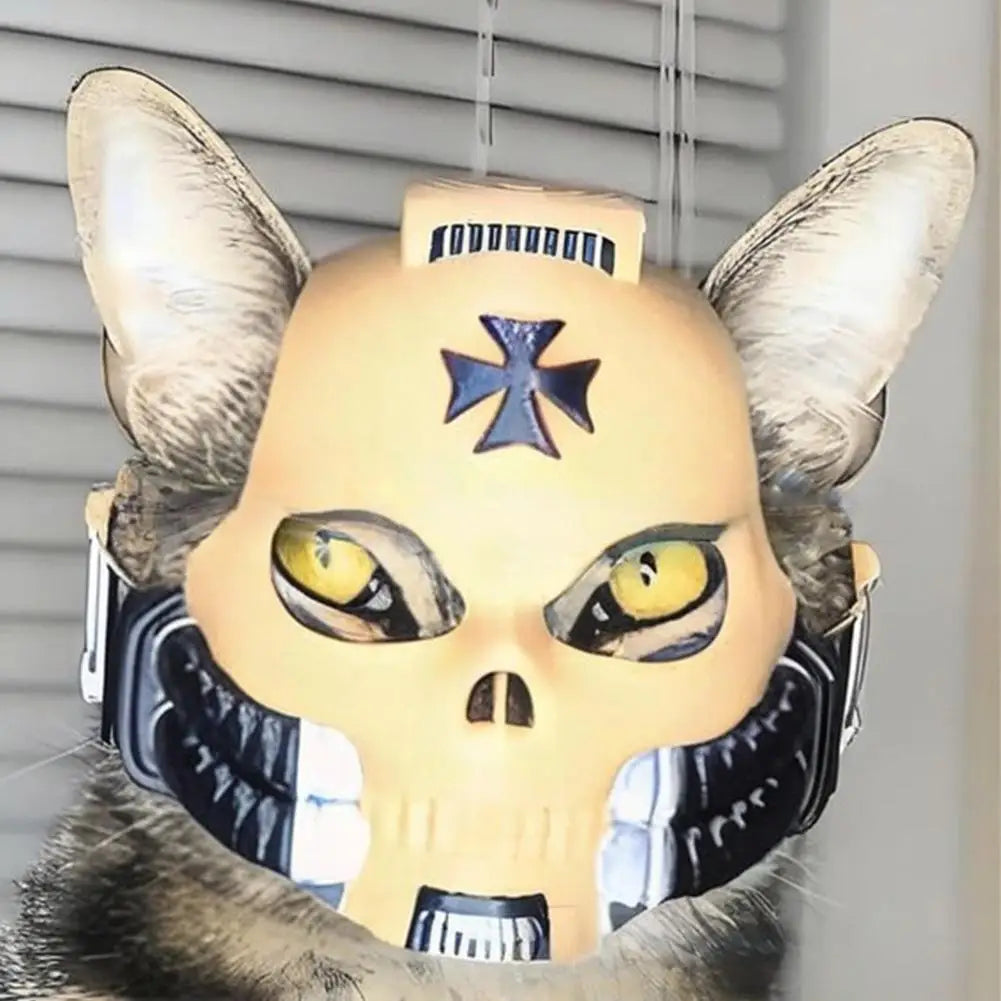 Cat Helmet Costume Funny Metal Pirate Clothes Hat Comfortable Cosplay Headwear Costume Prop Pet Accessories For Kitten Puppy