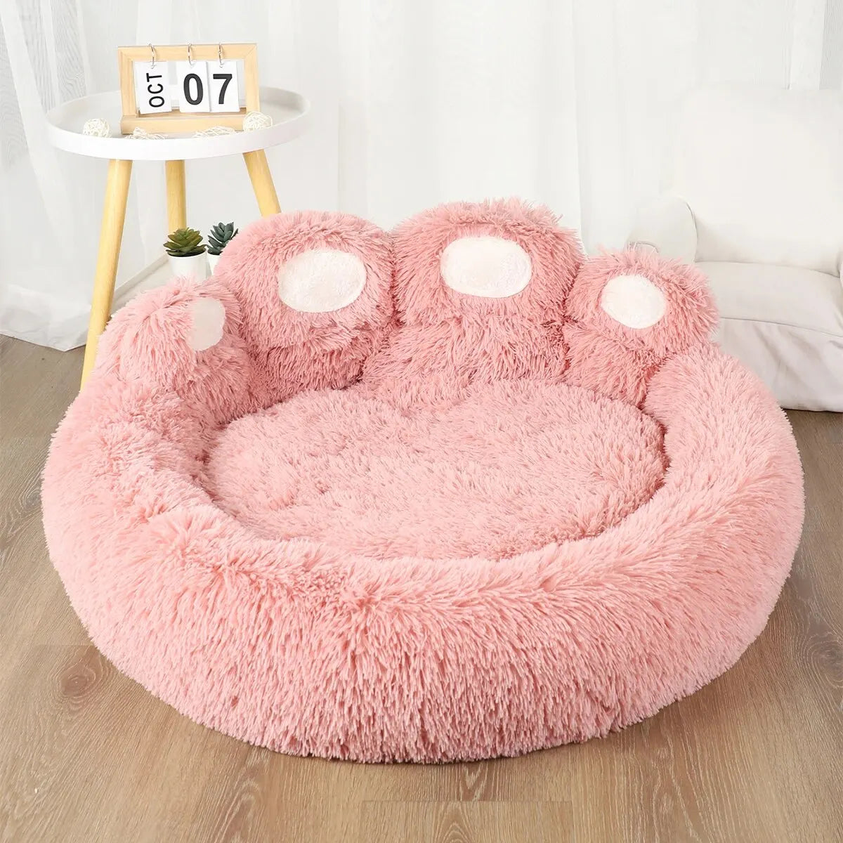 Dog Bed Winter Cat Pet Sofa Cute Bear Paw Shape Comfortable Pet Sleeping Beds For Small Medium Large Soft Fluffy Cushion Dog Bed
