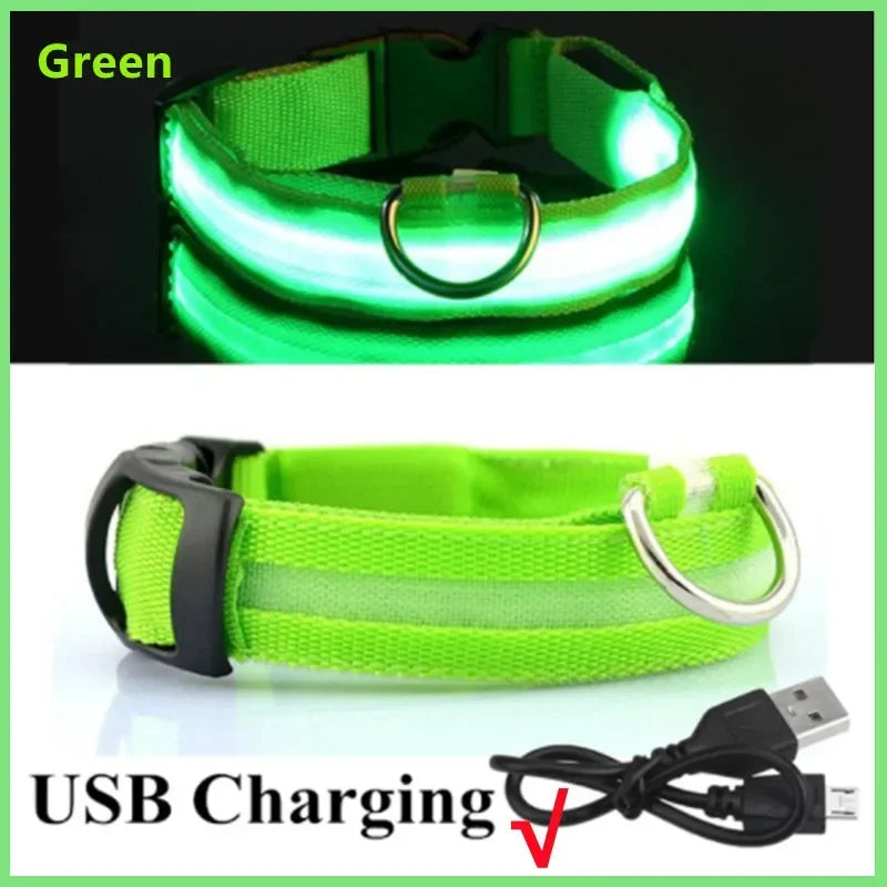 3 Modes Dogs Luminous Charge Collars Led Usb Cat Dog Collar Detachable Night Led Glow Dog Loss Prevention Collar Pet Accessories