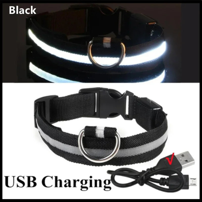 3 Modes Dogs Luminous Charge Collars Led Usb Cat Dog Collar Detachable Night Led Glow Dog Loss Prevention Collar Pet Accessories