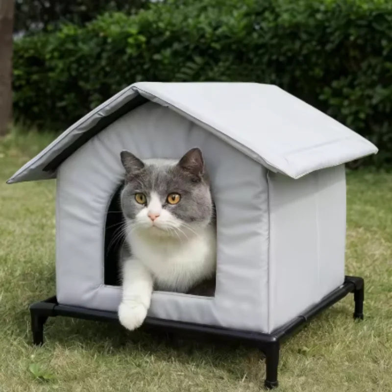 All-Season Waterproof Cat House Winter Warm Summer outdoor and indoor use