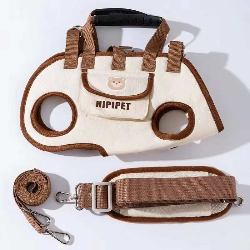 Dog Lift Harness Backpack for Small Dogs Sling Carrier with Handle Leash Pet Carrying Box Outdoor Walking Cats Carrying Supplies