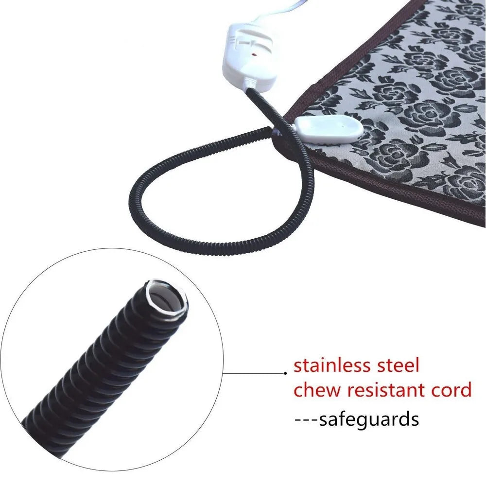 Pet Electric Blanket Winter Warming Pad Cat Dog Heated Nest Waterproof Warmer Power-Off Protection Bite-Resistant Mat Bed