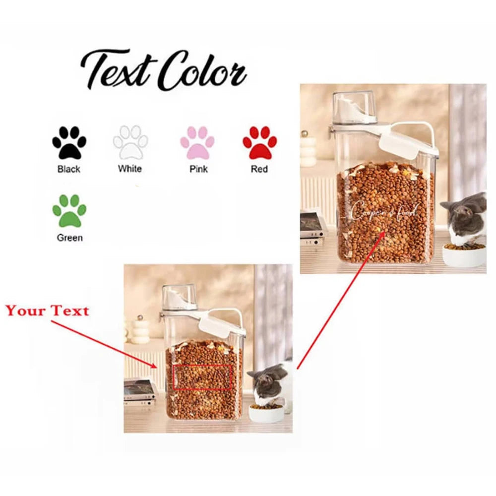 Custom Food Storage Bucket Sealed With Scale Pet Food Storage Bucket Personalized Cat Food Dog Food Moisture-proof Dog Supplies