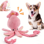 Sound-emitting cotton rope octopus for pets