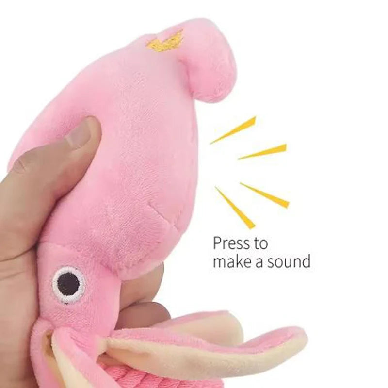 Sound-emitting cotton rope octopus for pets