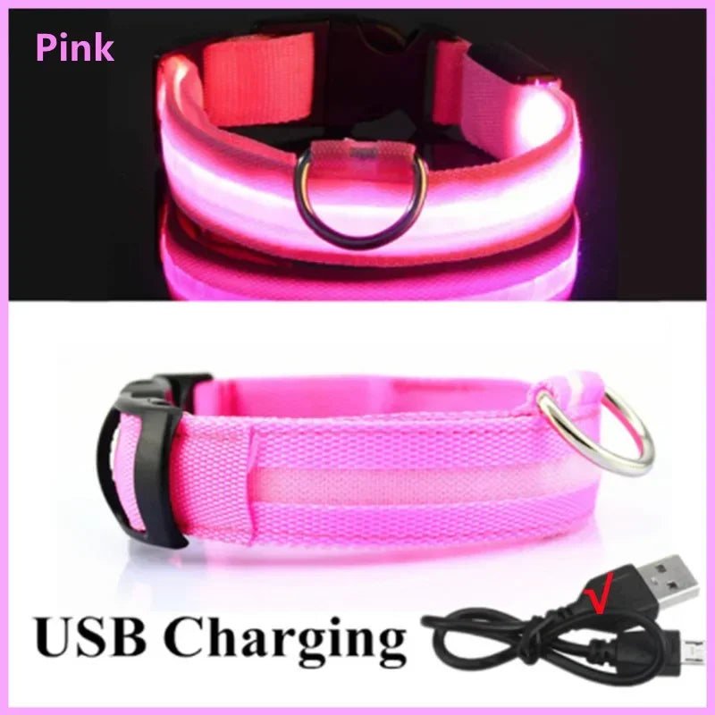 3 Modes Dogs Luminous Charge Collars Led Usb Cat Dog Collar Detachable Night Led Glow Dog Loss Prevention Collar Pet Accessories