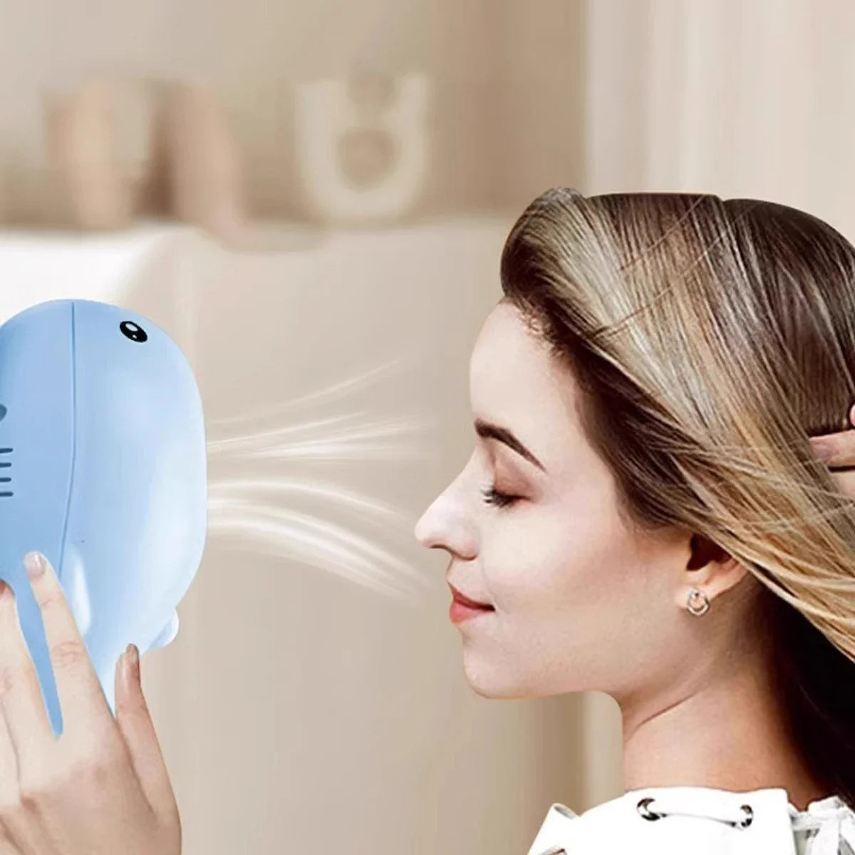 Cat Toys Electric Jet Floating Ball Interactive Cat Toy Whale Shaped Cat Toy Portable USB Dual Function Fan Pet Toy for Teaser