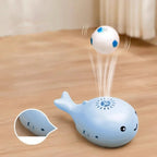 Cat Toys Electric Jet Floating Ball Interactive Cat Toy Whale Shaped Cat Toy Portable USB Dual Function Fan Pet Toy for Teaser