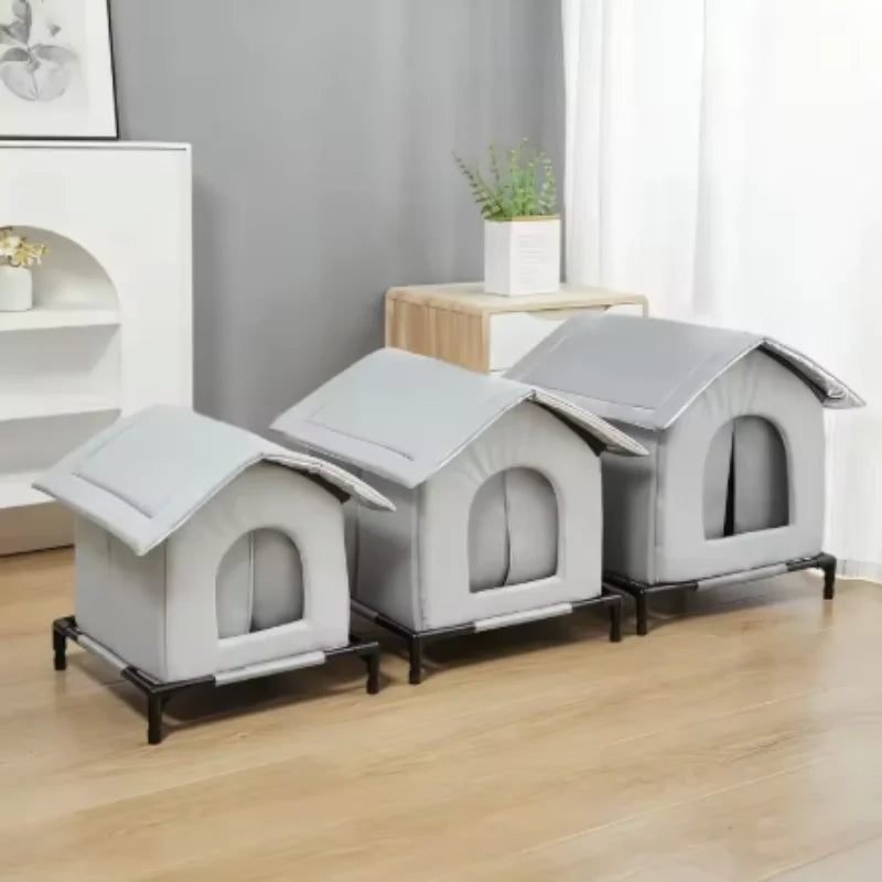 New Foldable All-Season Waterproof Cat Dog House Summer Cool Pet Shelter for Indoor Outdoor Use