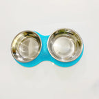 Bling Pet Cat Dog Bowl Sparkling Crystal Rhinestones Stainless Steel Double Dog Cat Food Bowl Pet Supplies