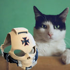 Cat Helmet Costume Funny Metal Pirate Clothes Hat Comfortable Cosplay Headwear Costume Prop Pet Accessories For Kitten Puppy
