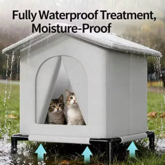 All-Season Waterproof Cat House Winter Warm Summer outdoor and indoor use