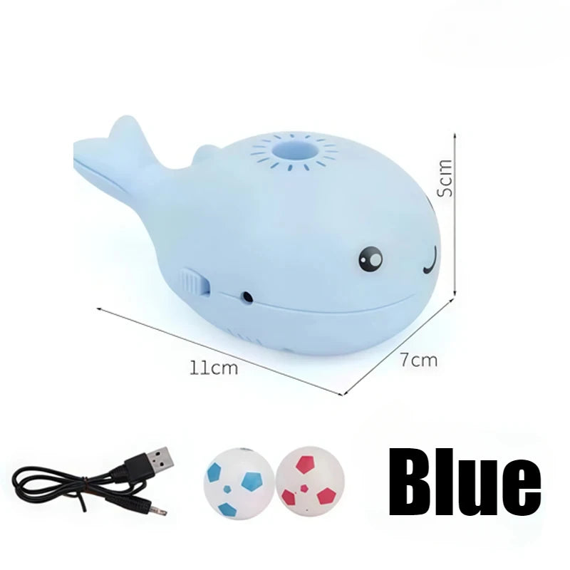 Cat Toys Electric Jet Floating Ball Interactive Cat Toy Whale Shaped Cat Toy Portable USB Dual Function Fan Pet Toy for Teaser