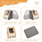 Kono Cat Backpack Foldable Lightweight Stable Pet Backpack for Cats & dogs Side & Upper Openings