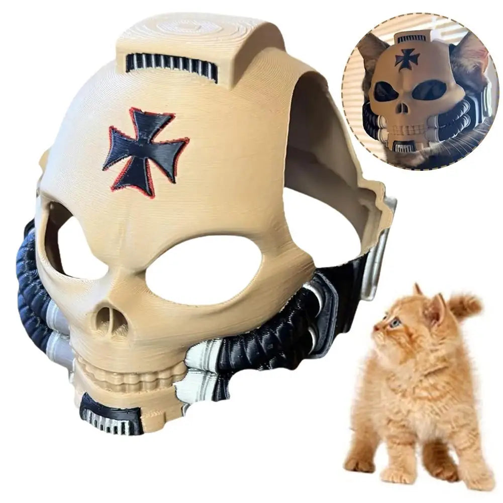 Cat Helmet Costume Funny Metal Pirate Clothes Hat Comfortable Cosplay Headwear Costume Prop Pet Accessories For Kitten Puppy
